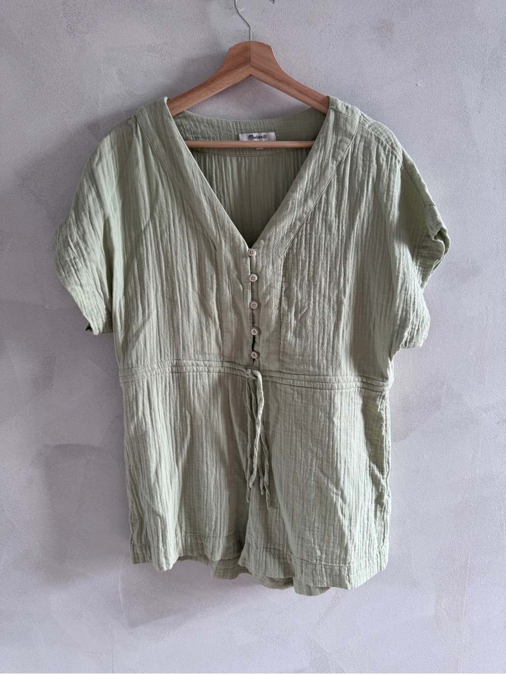 Madewell - Sage Green Cotton Romper